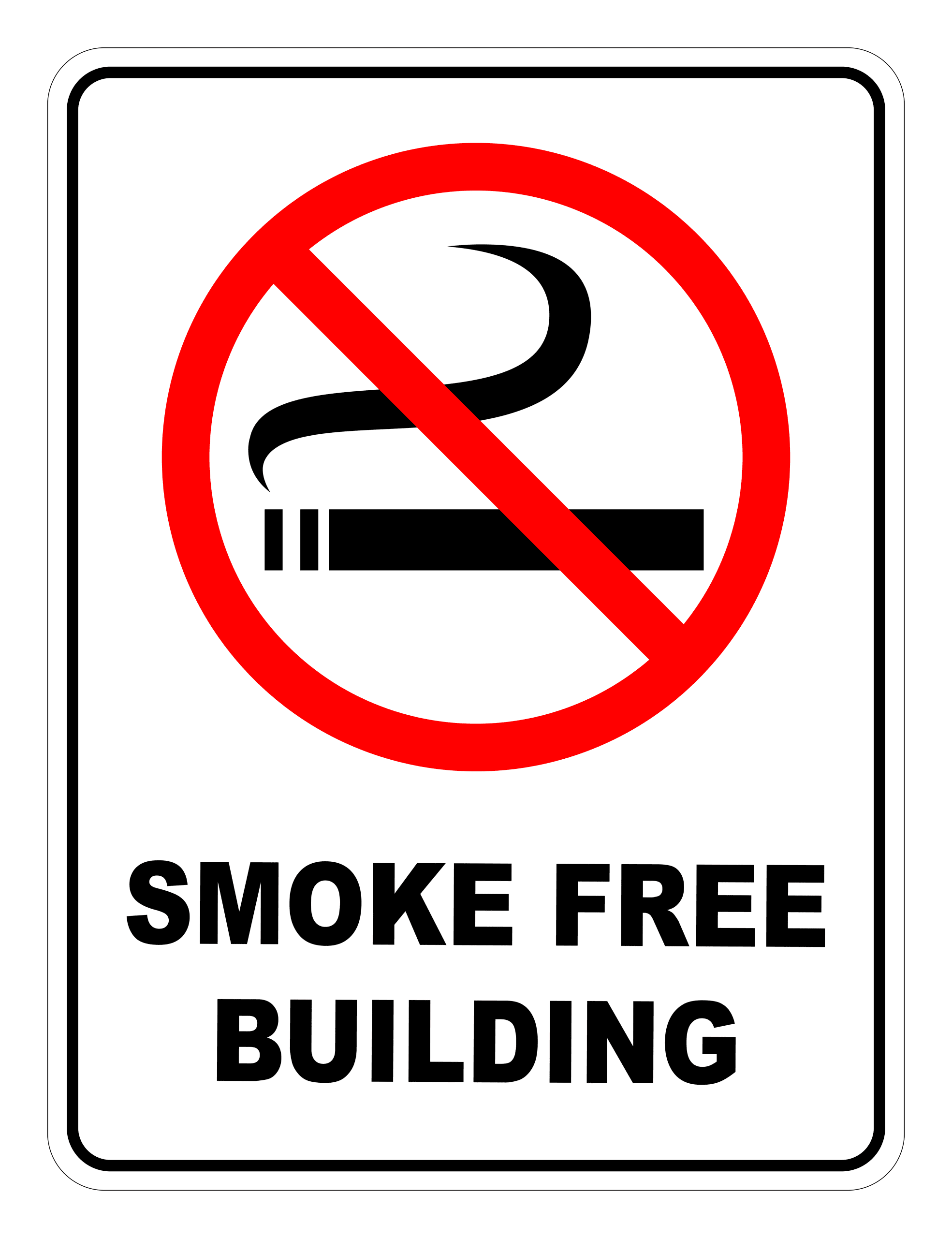 Smoke Free Building Prohibited Safety Sign
