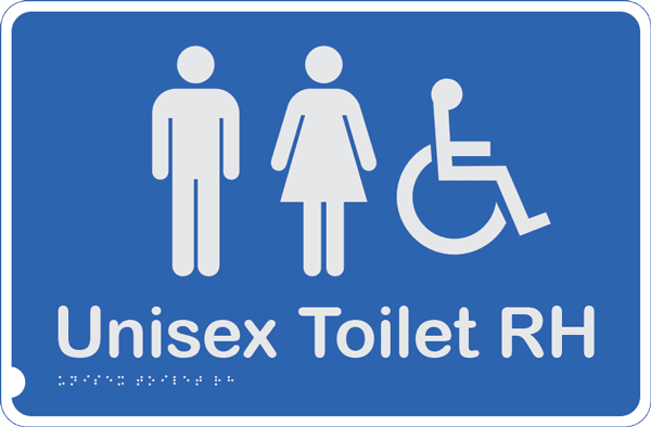Unisex Accessible Toilet Braille Sign Left Hand - Image 3