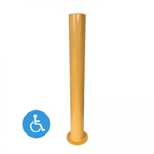 Safety Yellow Fixed Bollard For Disabled Car Parks - 140x1300mm