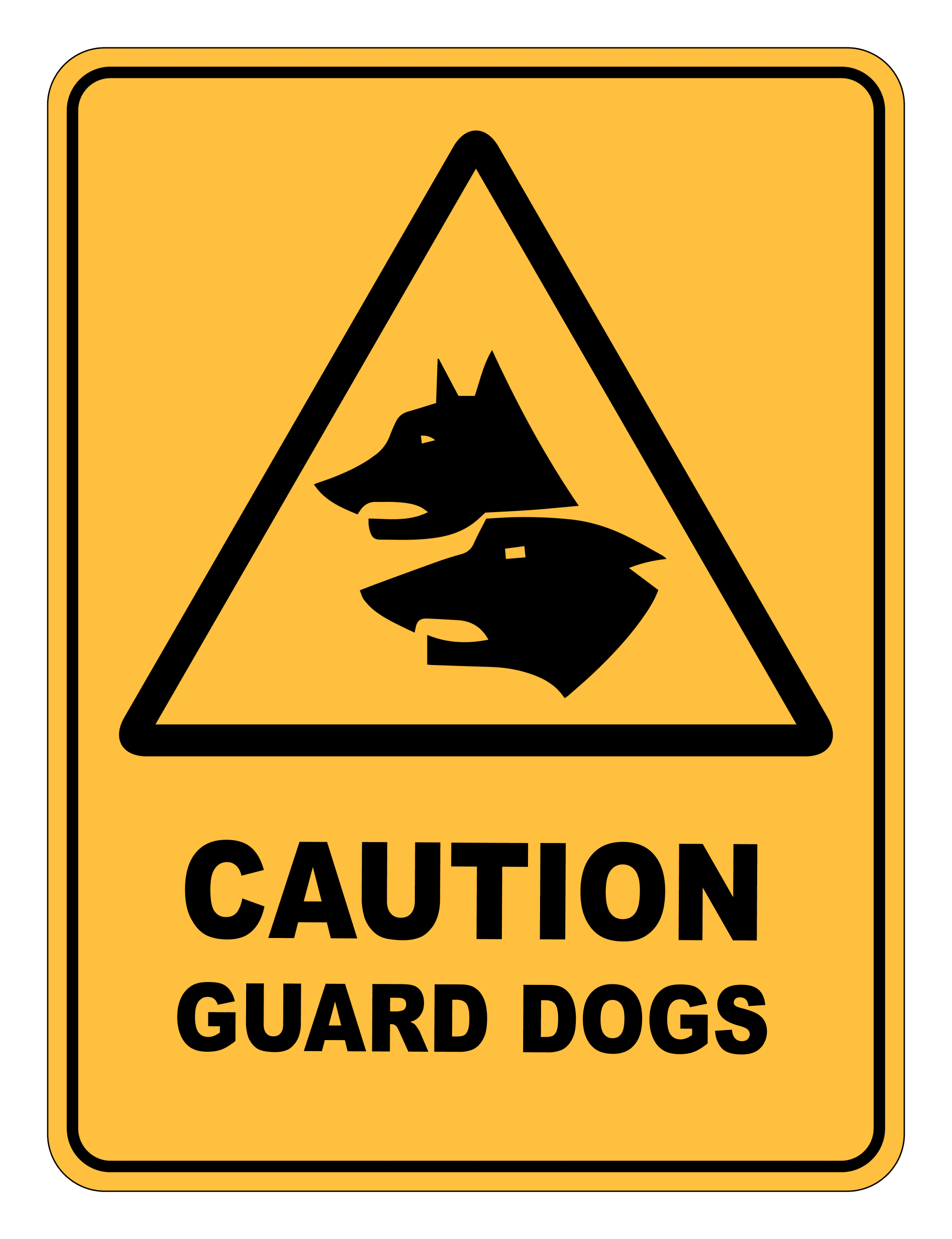 Caution Guard Dogs Warning Safety Sign