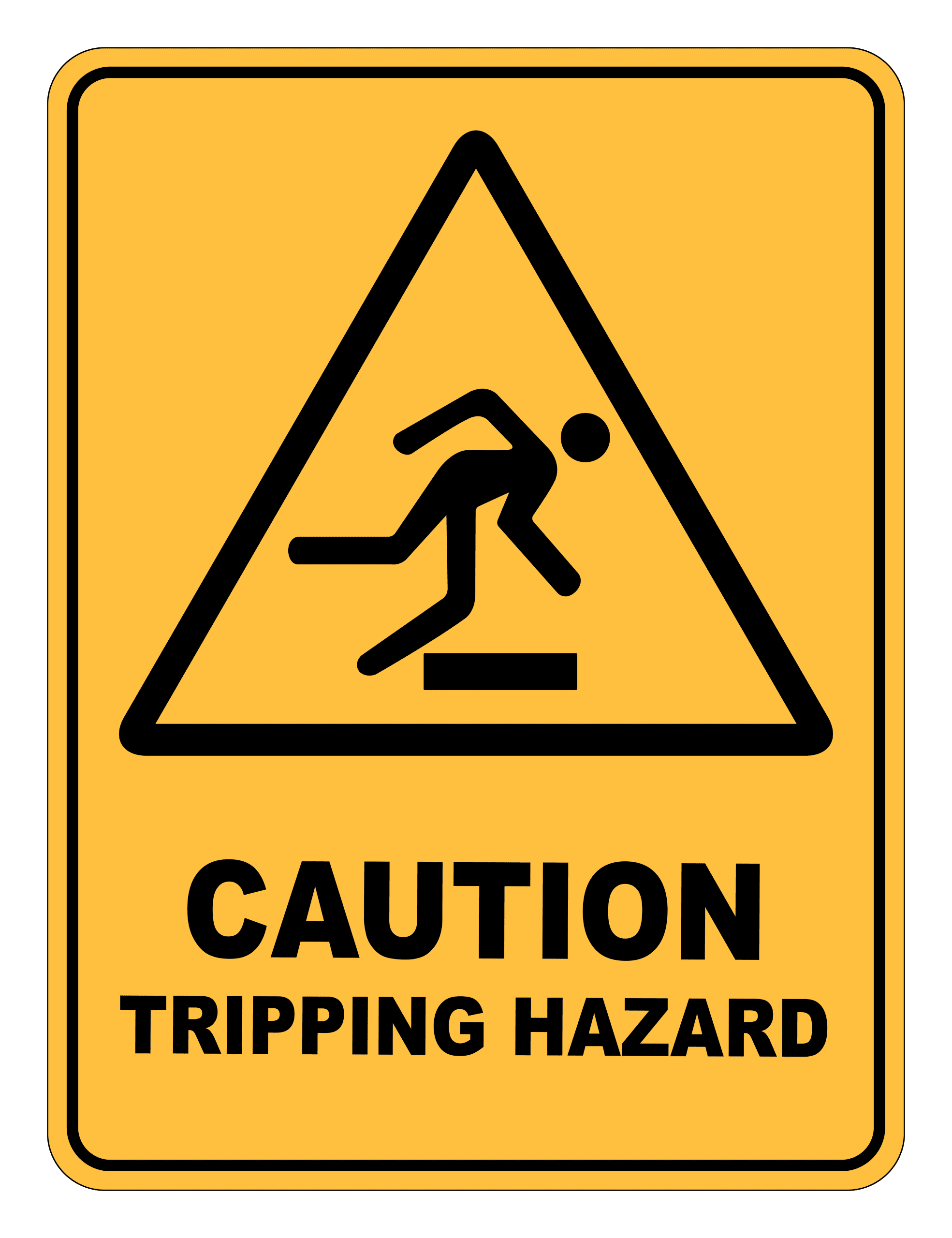 Caution Tripping Hazard Warning Safety Sign