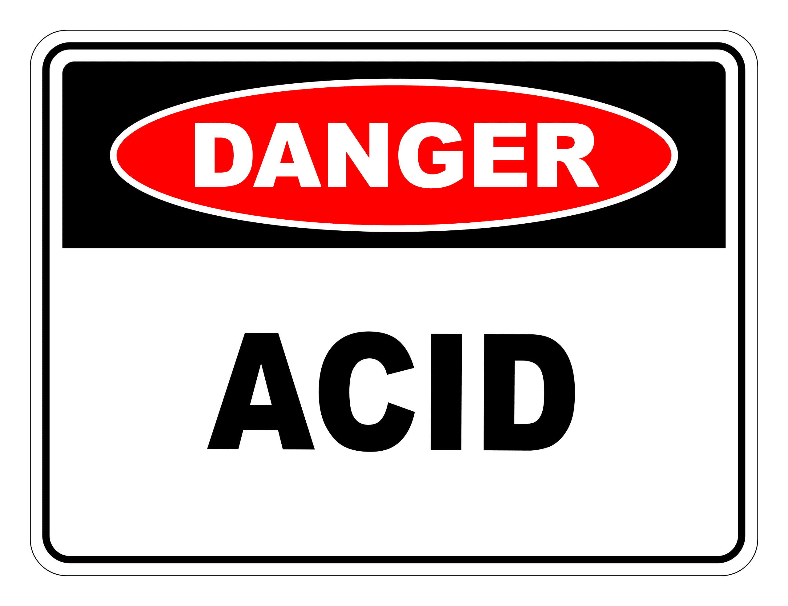 Acid Danger Safety Sign