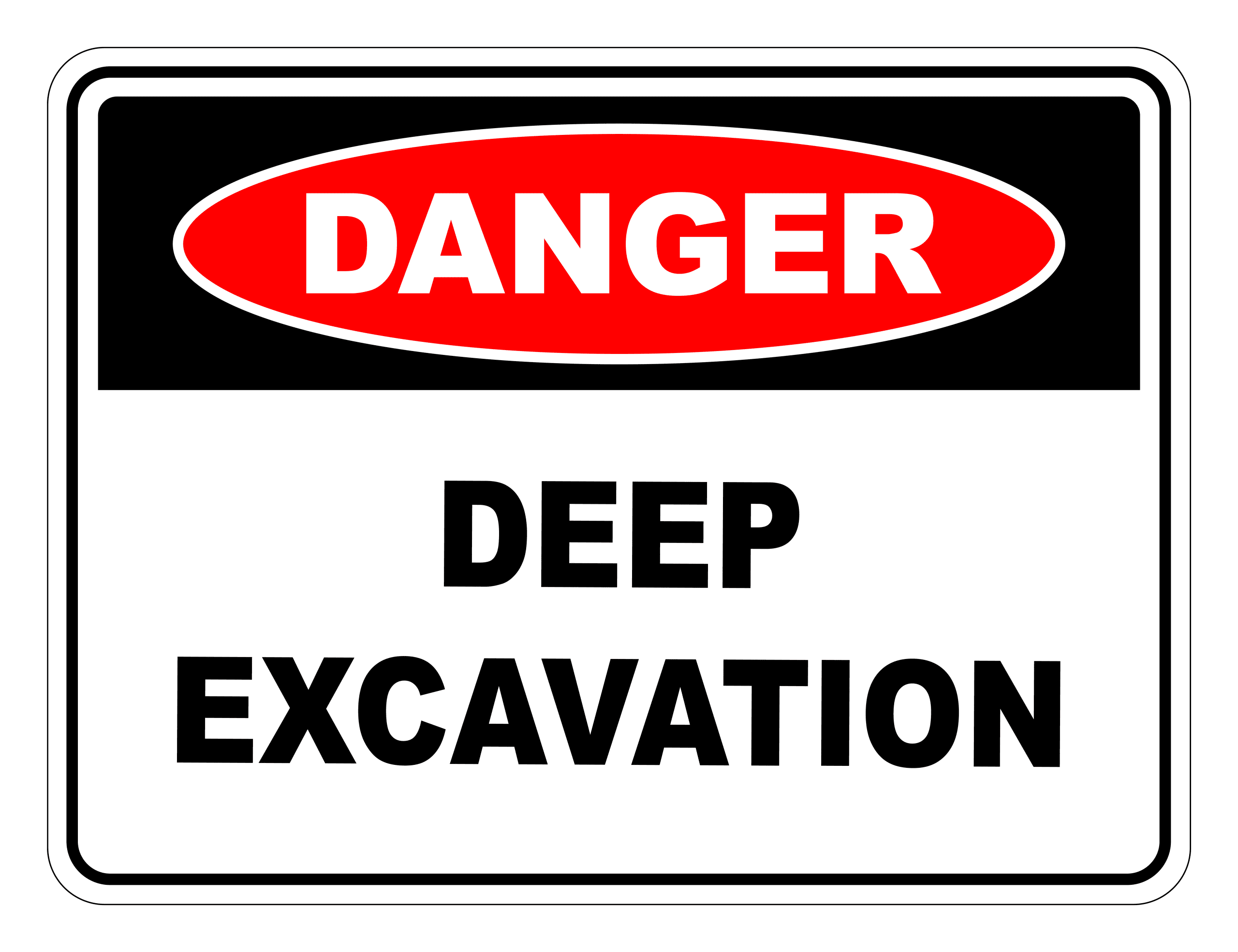 Deep Excavation Danger Safety Sign