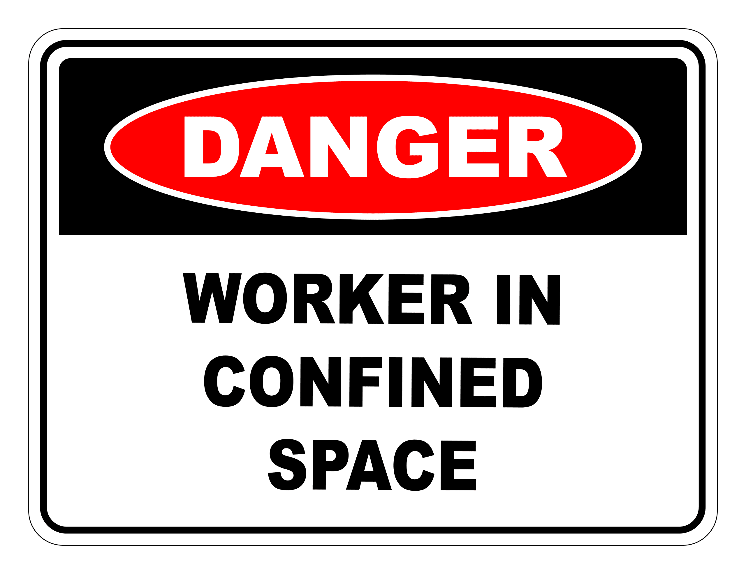 Work In Confined Space Danger Safety Sign