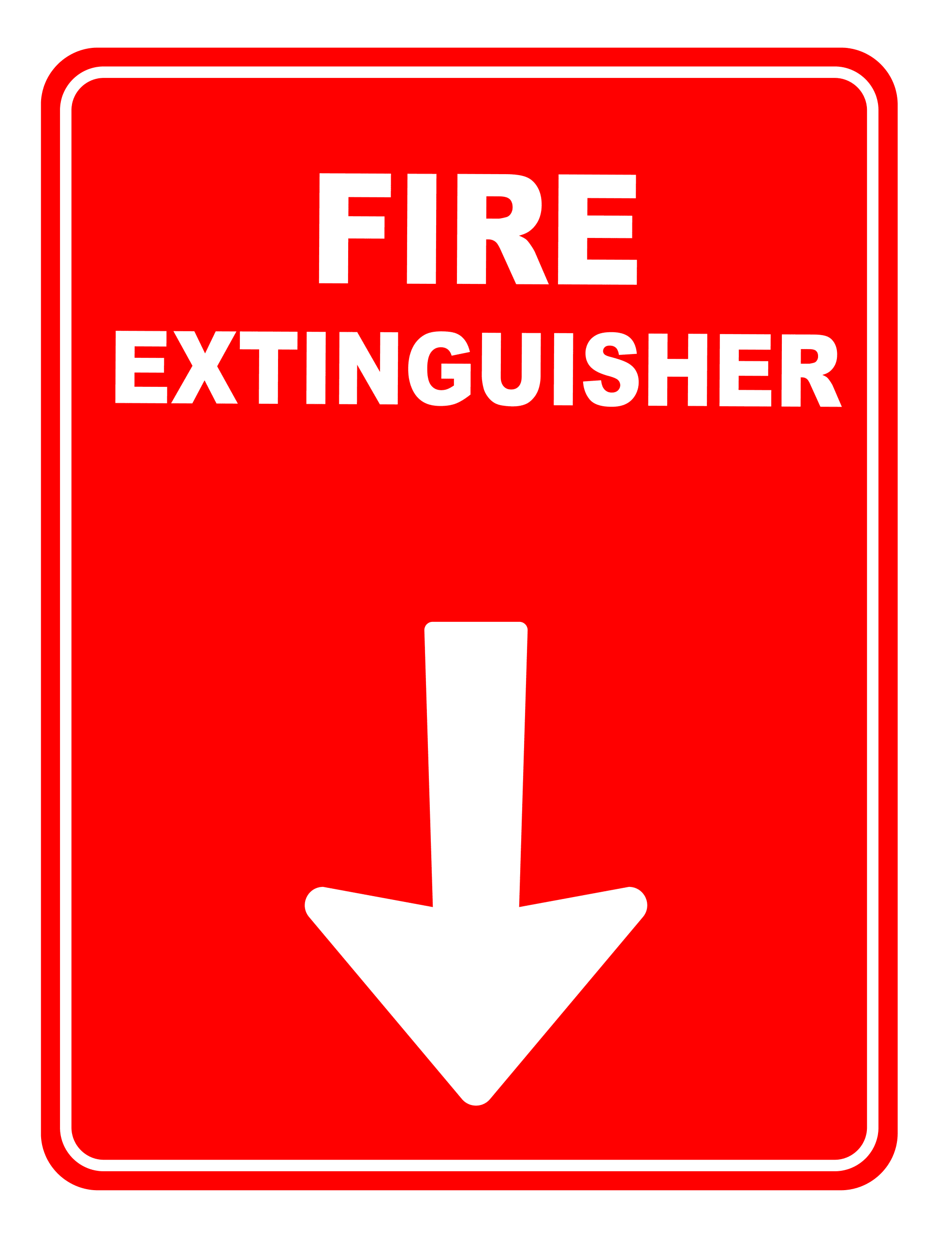 Fire Extinguisher Below Fire Safety Sign