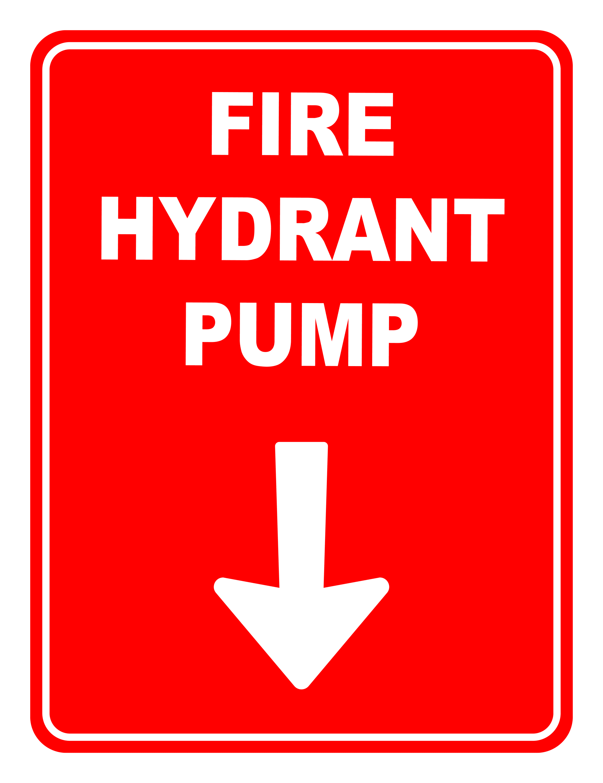Fire Hydrant Pump Fire Safety Sign