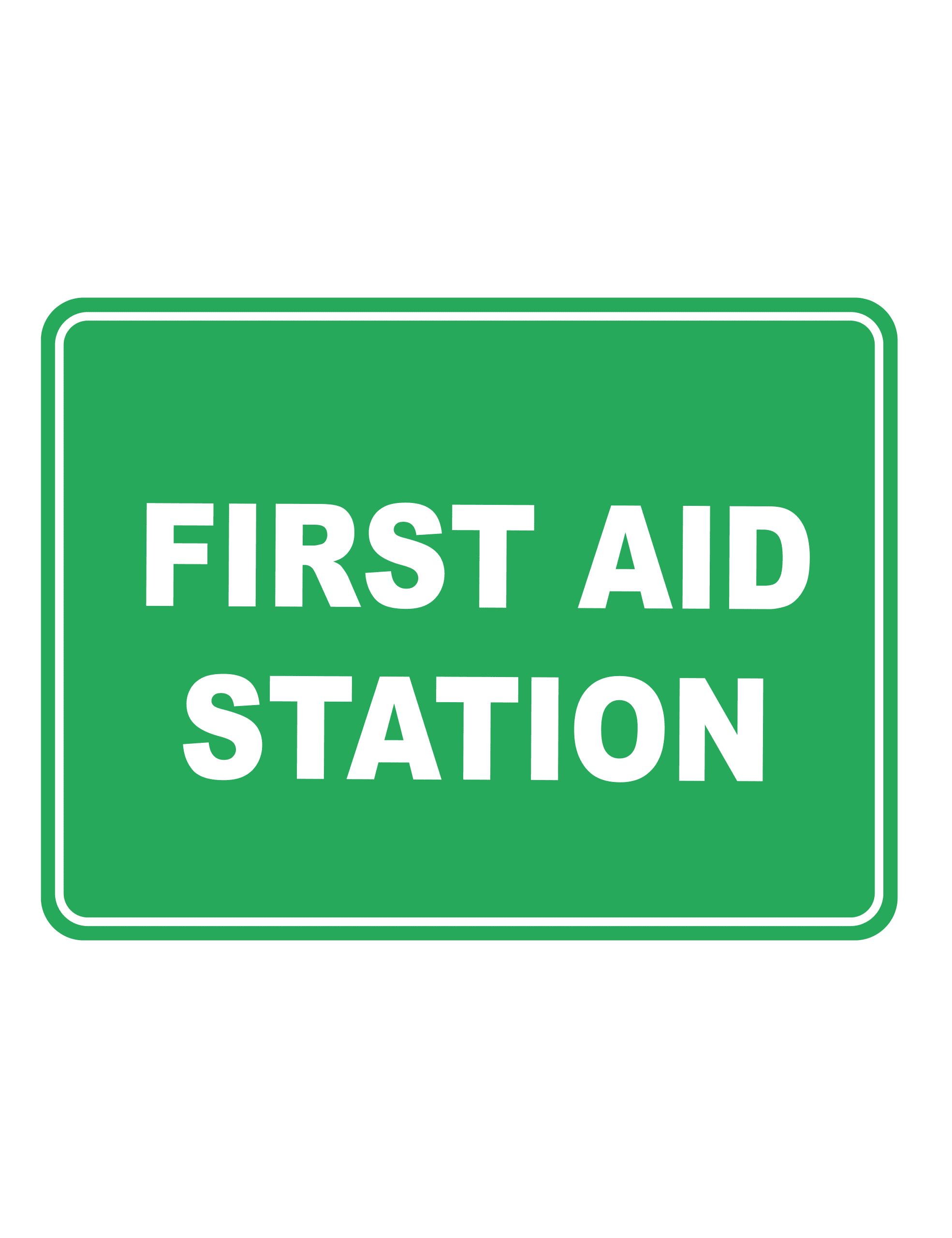 First Aid Station Text Only Emergency Safety Sign