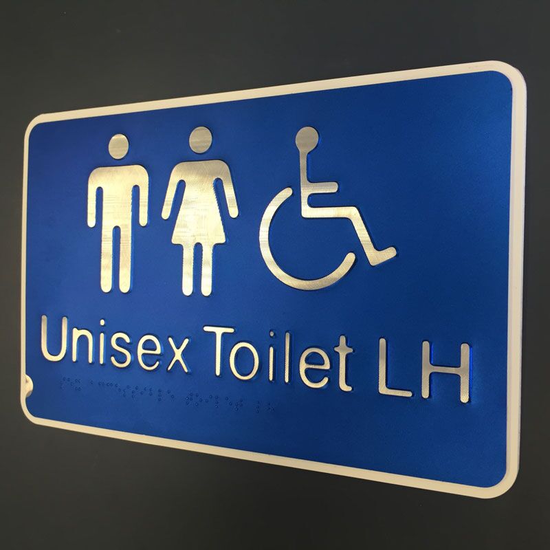 Unisex Accessible Toilet Braille Sign Left Hand - Image 5